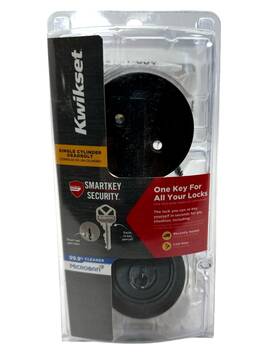 96600-761 Kwikset Deadbolt Single Cylinder With Smartkey Black Matte New