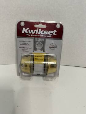 11-514300 Kwikset 96650-390 Entry Door Deadbolt Polished Brass Key