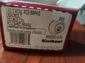96650-431 Kwikset Double Deadbolt Polishrd Brass 2496
