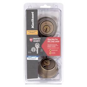96650-510 Kwikset Smartkey Security Antique Brass Metal Double Cylinder Deadbolt