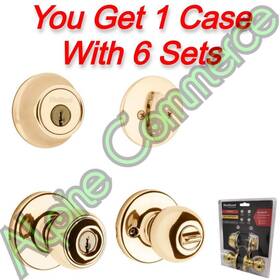 96900-250 Kwikset 6-sets Combo Pack Polo Knob And Single Cylinder Deadbolt