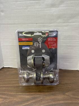96900-424 Kwikset 690cv 15 Smt Cp K6 V1 Satin Nickel Cylinder Deadbolt Combo