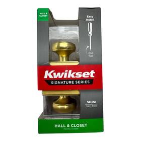 Kwikset 97201-155 Sora Hall And Closet Door Knob Satin Brass New