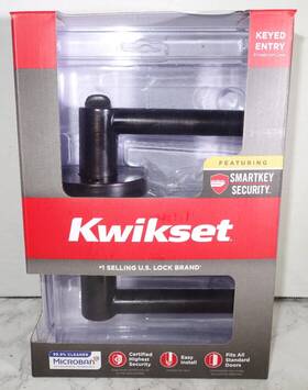 97402-916 Kwikset Milan Round Smart Key Keyed Entry Door Lock Lever Handle Venetian Bronze
