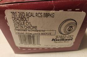 97802-052 Kwikset Satin Chrome Single Cyl. Deadbolt 780 26d Rcal Rcs B8pkg