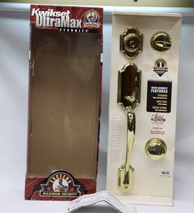 98000-167 Kwikset Ultramax Security Handleset With Deadbolt Brass Anti-pick New