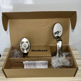 98001-389 Kwikset Handleset Deadbolt Latch Smartkey - Satin Nickel Chelsea Lip