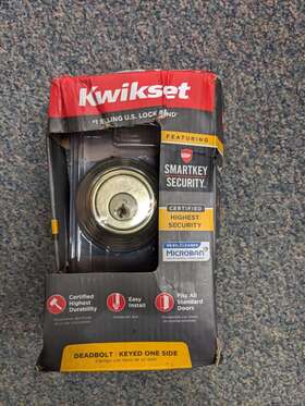 9803smtcpk4v1 Kwikset Polished Brass Single Cylinder Deadbolt Smartkey Security W Microban 99800-120