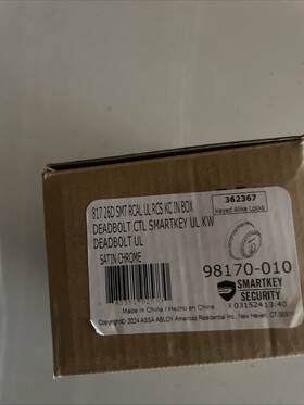98170-010 Kwikset Deadbolt Smart Key Satin Chrome Door Lock