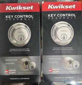 98515smtcpk4v1 Kwikset Satin Nickel Double Cylinder Deadbolt Featuring Smartkey Security