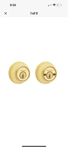9853smtcpk4v1 Kwikset Polished Brass Double Cylinder Deadbolt Featuring Smartkey Security