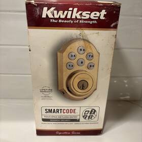 9909-001 Kwikset Kwickset #9909-001 Smartcodesmart Door Lock Deadbolt Bright Brass