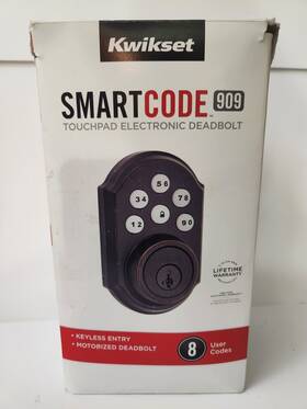 99090-049 Kwikset Smartcode 909 Touchpad Electronic Deadbolt Smartkey Bronze - Open Box
