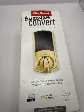 99140-101 Kwikset Convert Z-wave Plus Lock With Home Connect Polished Brass