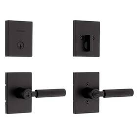 991mal Kwikset Mirada Matte Black Keyed Entry Door Handle And Deadbolt With Smartkey