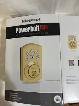 992400-001 Kwikset Powerbolt 240 Keypad Electronic Lock Polished Brass Model