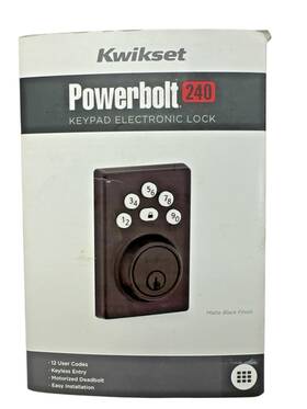 992400-005 Kwikset Powerbolt 240 Keypad Electronic Deadbolt Black New