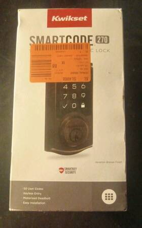 99270-003 Kwikset Smartcode 270 Touchpad Electronic Lock Venetian Bronze Finish Open Box