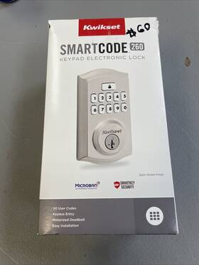 992700-004 Kwikset - 260 Smartcode Contemporary Electronic Deadbolt Satin Nickel Finish