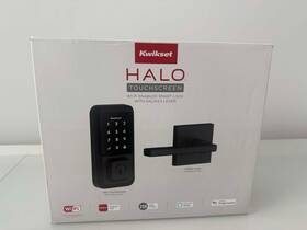 99690-045 Kwikset Halo Matte Blk Touchscreen Wi-fi Smart Lock Deadbolt With Halifax Lever