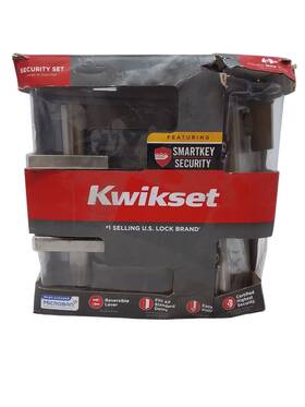 99910-067 Kwikset 991hfl Halifax Satin Nickel Entry Door Lever/1cylinder Deadbolt Open Box