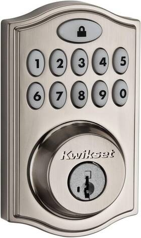 A22-qa079 Kwikset Keypad Deadbolt Door Lock - Silver- All Parts Perfect Working Order