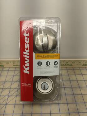 14596 Kwikset Cpkv1 Single Cylinder Deadbolt #660 15 Keyed Alike #14596 Nickle Finish