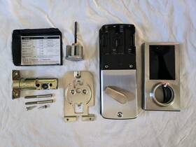 Pl25-e Kwikset Used Touchscreen Electronic Deadbolt - Satin Nickel Finish