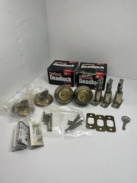 Rcl-rcs4 Kwikset 660 Deadbolt 2-pack Keyed Alike Antique Brass Us5 Single Cylinder Bundle
