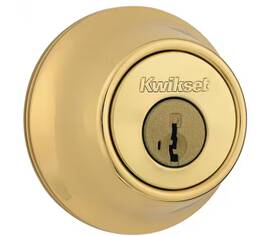 T6603smtcprcalr Kwikset 660 Polished Brass Single Cylinder Deadbolt Featuring Smartkey Security