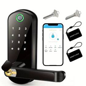 Ip67 L.aol.au 705353534492 Smart Fingerprint Door Lock Wifi App Remote Keyless Entry Digital Deadbolt