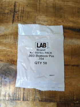 064612 Lab Security Kit Refill Pack .003 Bottom Pin .354 Qty 50 Nos Lock