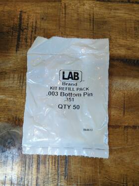 064613 Lab Security Kit Refill Pack .003 Bottom Pin .351 Qty 50 Nos Lock