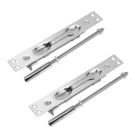 Lxmy4147 Lc Lictop Extension Flush Bolt For Double Doors 6.7 Inch Satin Silver French Door Lock