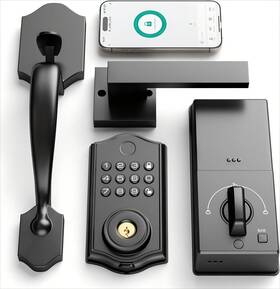 Leecici 652726710758 Front Door Lock Set Keyless Entry Locks With Handle Smart Fingerprint