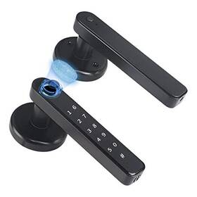 Lightview 789513078231 Fingerprint Door Lock Touchscreen Biometric Keyless Entry 196-black