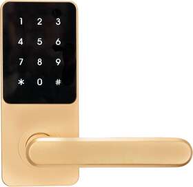 Cmds-01-gld Linnea Command-s Remote Smart Lock Keyless Entry With Keypad In Brushed Gold