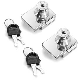 Clock06 Lizipai 028753500509 2 Pack Double-open Glass Door Display Cabinet Safety Lock Su