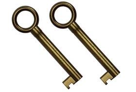 Ky-13 Llhhs Skeleton Key Antique Brass Plated Hollow Barrel Perfect