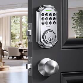 Lndu 198715992649 Keyless Entry Door Lock Deadbolt With Handle Set 100 Code Front Keypad