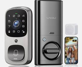 Lndu-al502 Lndu Smart Door Lock With Camera 6 In 1 Doorbell Fingerprint Keyless Entry Wifi 32gb