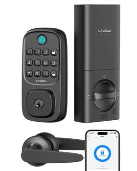Wl01 Lndu Keyless Entry Door Lock Wifi Smart Keypad Deadbolt With Handle Set Supports