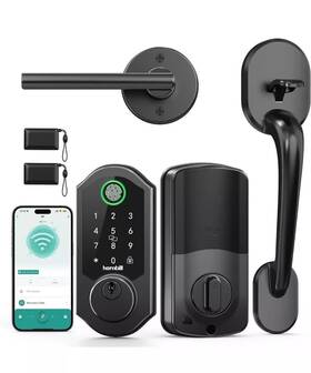 4a-bwfhs-h Lock & Hornbill Smart With Keyless Entry Front Door Handle Set