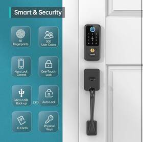 A5-bbflht-h Lock & Hornbill Smart With Keyless Entry Front Door Handle Set