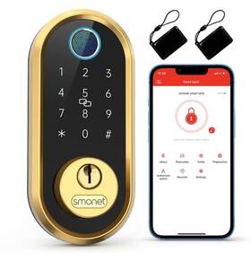 Em0644 Lock & Smart Smonet Bluetooth Keyless Entry Keypad Deadbolt-fingerprint Elec