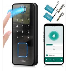 Ql-g002 Lock & Tilvision Wifi Smart Door Fingerprint Entry With App Auto Open Box