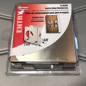 U-9589 Lock & Defender 1-3/8 Thick Stainless-steel And Door Reinforcer Nib