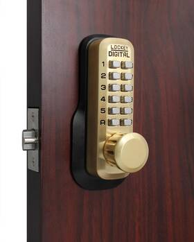 M230sb Lockey M230 Keyless Entry Single Combination Mechanical Deadbolt - Brass