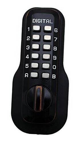 M-210-ob-dc Lockeyusa Digital Door Lock M210 Mechanical Keyless Deadbolt Double Oil Rubbed Bronze