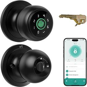 1biometric Lockin 313114445408 4 In Door Lock Fingerprint Knob With Keypad Auto Lo